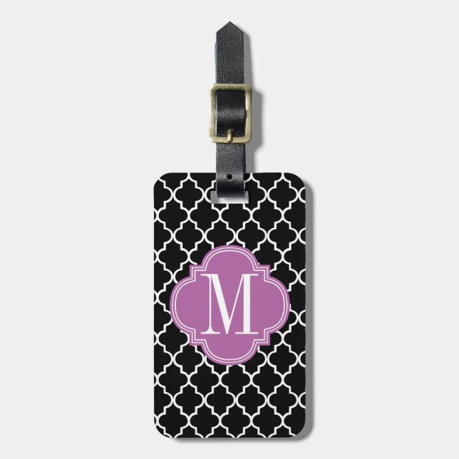 Svart marockansk gallerpersonlig för chic bagagebricka (Vertikal Framsida)