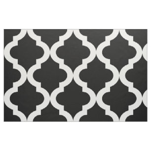 Svart marockanskt Quatrefoil tryck Tyg