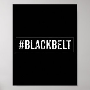 Svart martialkonst Bälte - Karate Taekwondo Poster