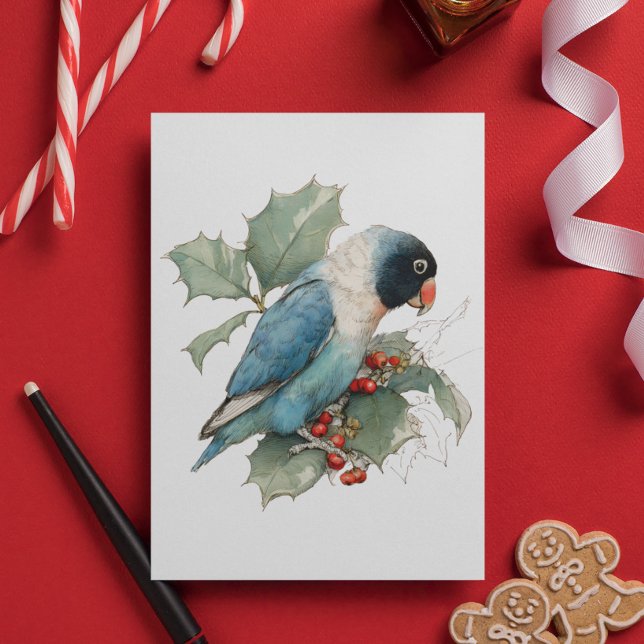 Svart, maskad, Lovebird sketch Vykort (Skapare uppladdad)