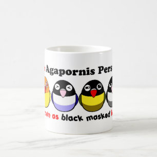 Svart-maskerade lovebirds kaffemugg