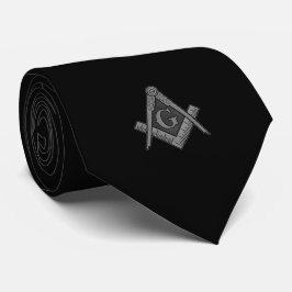 Svart Masonic Frimurare Mästare halsduk Slips