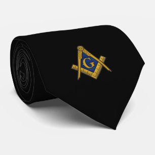 Svart Masonic Frimurare Mästare halsduk Slips