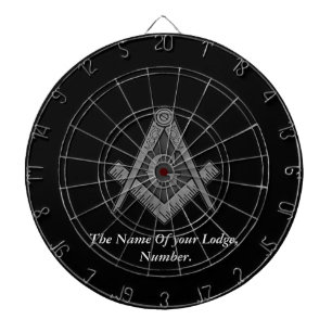 Svart Masonic Master Mason Frimurare Kompass Darttavla