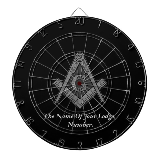 Svart Masonic Master Mason Frimurare Kompass Darttavla (Framsidan)