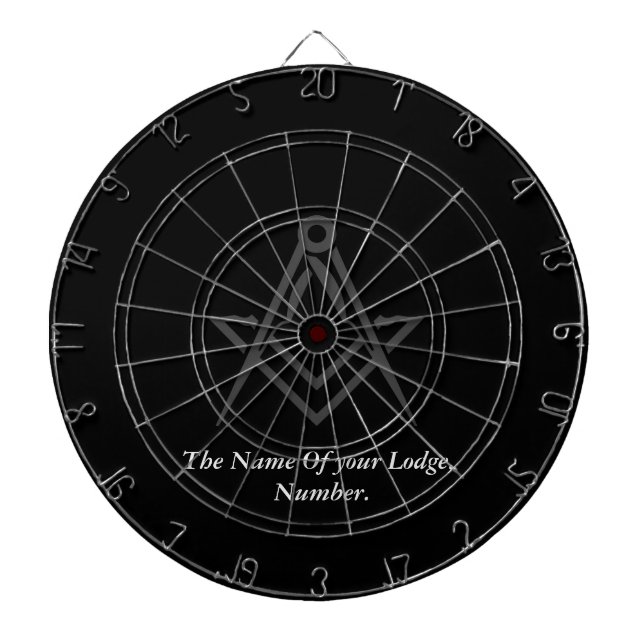 Svart Masonic Master Mason Frimurare Kompass Darttavla (Framsidan)