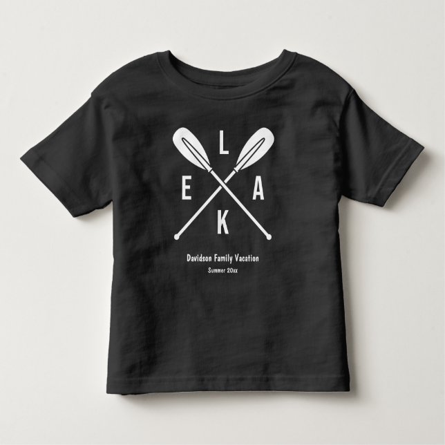 Svart matchningsfamilj för sommarpaddles Sjö T Shirt (Framsida)