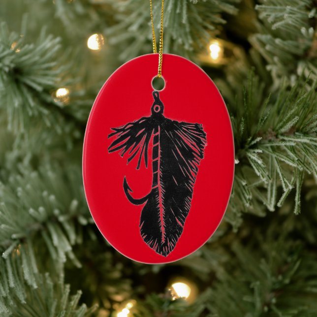 Svart "Matuka"-strömmare" jul Ornament (Träd)