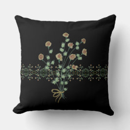 Svart med blomaccent kudde