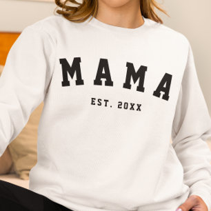 Svärt med CUSTOM MAMA ESTABLISHED YEAR T Shirt