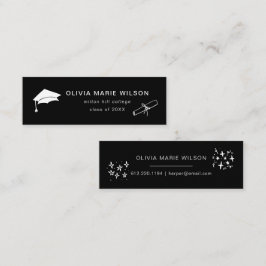 Svart med det minimalistiska Studenten-ikonkortet Mini Visitkort