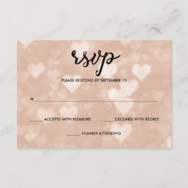 Svart med Faux Ro Guld Bokeh Hearts OSA Kort
