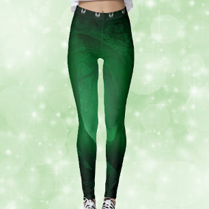 Svart med Glowing grönt Row Spooky Grått fladdermu Leggings