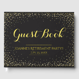 Svart med Guld Confetti Guest Bok