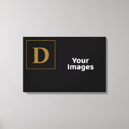 Svart med Guld-familjens första foto-Visning Canvastryck