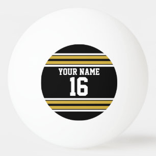 Svart med Guld White Rand Team Jersey Pingisboll