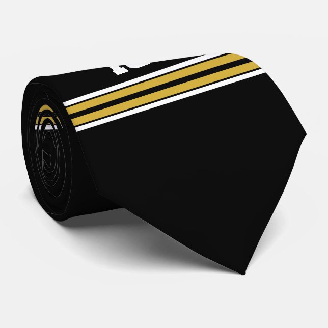 Svart med Guld White Rand Team Jersey Slips (Rullad)