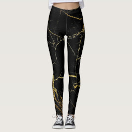 Svart med guldfärgat fett leggings