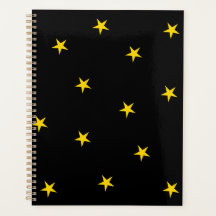 Svart med gult stjärnor