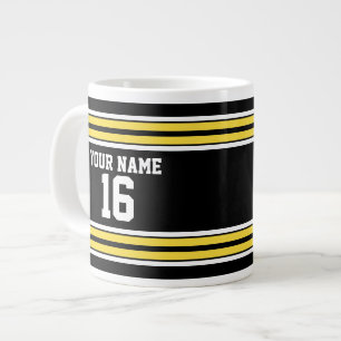 Svart med Gult White Rand Team Jersey Jumbo Mugg