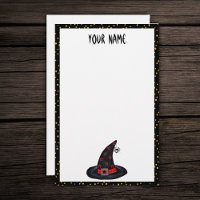 Svart med Hat Stars Spider Orange Dots Stationary