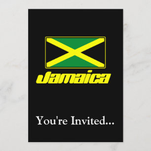 Svart med Jamaica Flagga Inbjudningar