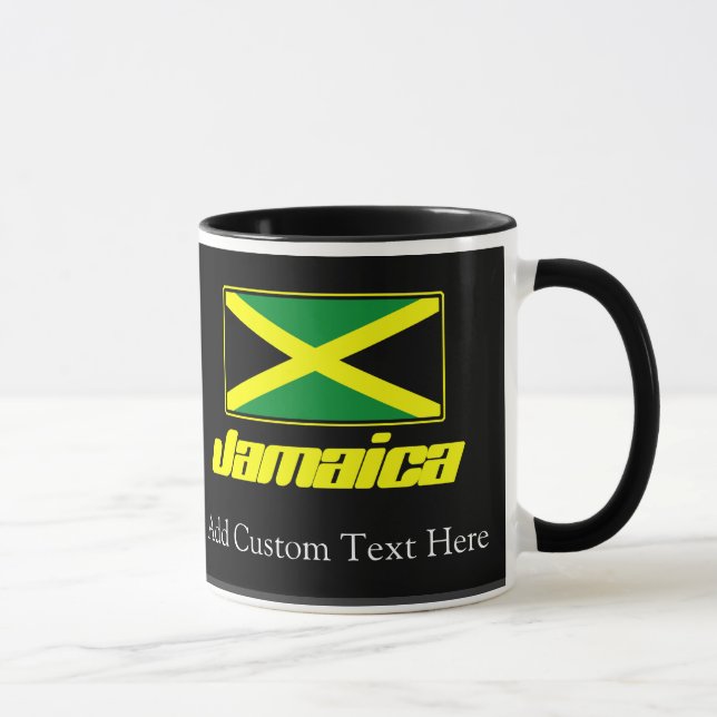 Svart med Jamaica Flagga Mugg (Höger)
