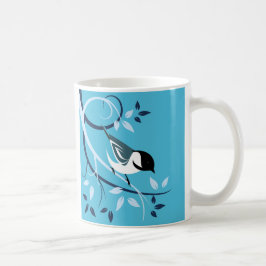 Svart med kap. på Träd Gren Kaffemugg