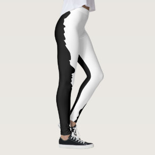 Svart med klassiskt vitt unikt stilrent leggings