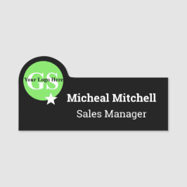 Svart med Logotyp Business Employee Namn bricka Namnbricka