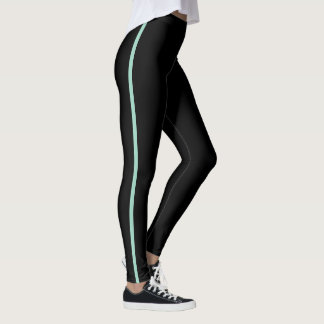 Svart med Mint Rand Leggings