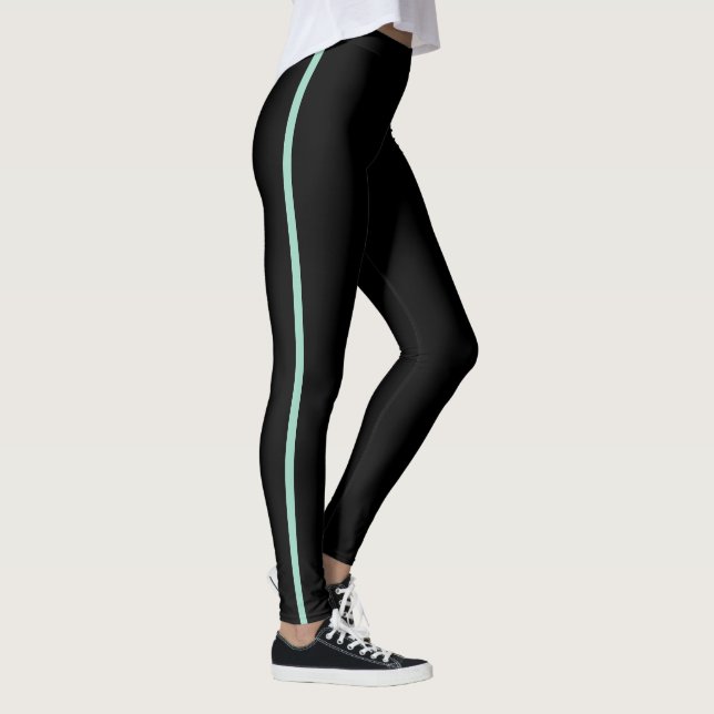 Svart med Mint Rand Leggings (Höger)