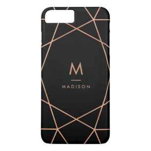 Svart med modern Faux Ro Guld Geometric Mönster