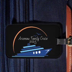 Svart med Orange/blå FAMILJ CRUISE Bagagebricka