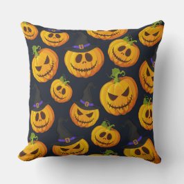 SVART MED ORANGE HALLOWEEN PUMPKINER MED HATT KUDDE