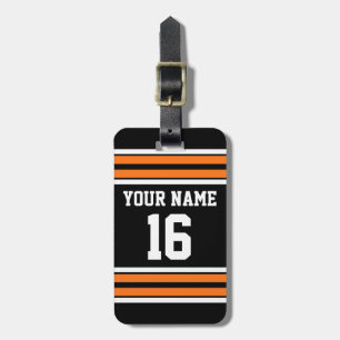 Svart med Orange White Rand Team Jersey Bagagebricka