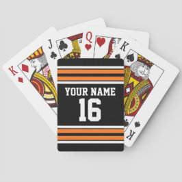Svart med Orange White Rand Team Jersey Spelkort