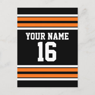 Svart med Orange White Rand Team Jersey Vykort