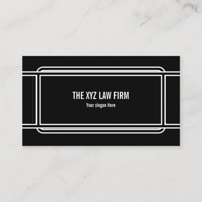 Svart med promenerad ram visitkort (Framsida)