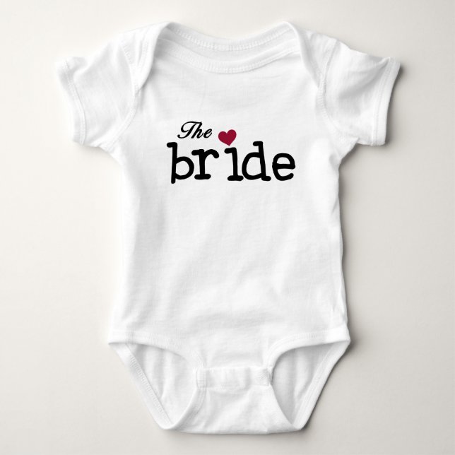 Svart med Red Heart Bride T-shirt (Framsida)