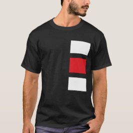 Svart med röda och vita fyrkanter T-Shirt