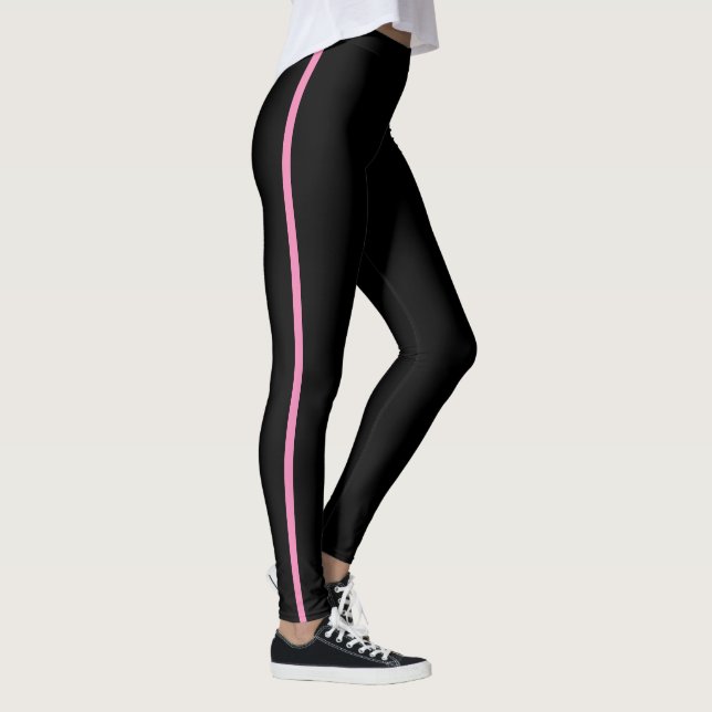 Svart med Rosa Rand Leggings (Höger)