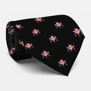 Svart med Rosa Robot Patterned Slips