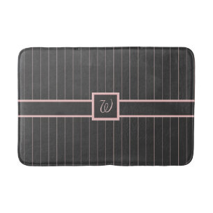 Svart med Rosa Streck Bath Mat Badrumsmatta
