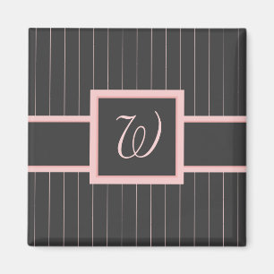 Svart med Rosa Streck Magnet