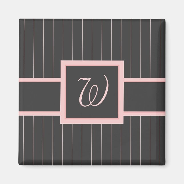 Svart med Rosa Streck Magnet (Framsidan)