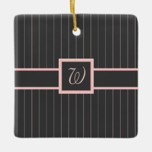 Svart med Rosa Streck Ornament