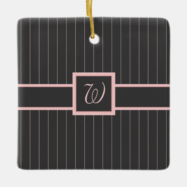 Svart med Rosa Streck Ornament (Framsida)