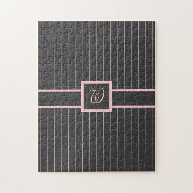 Svart med Rosa Streck Puzzle Pussel (Vertikal)