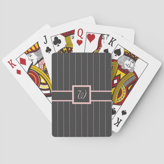 Svart med Rosa Streck-spelkort Casinokort (Baksidan)